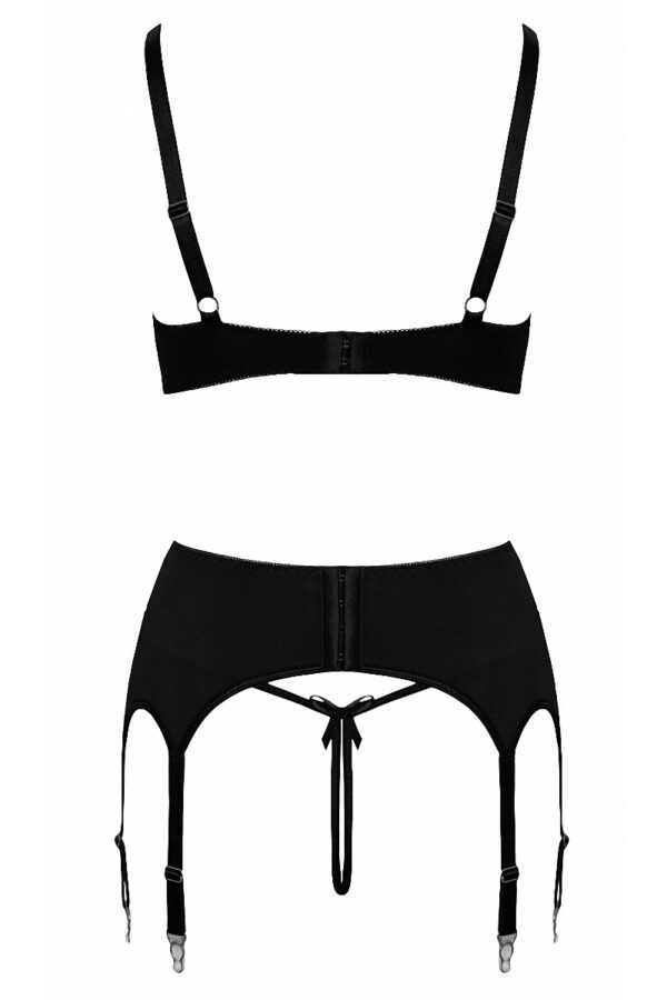 Ensemble coquin ouvert 3 pièces gris - Cottelli Lingerie – Image 3