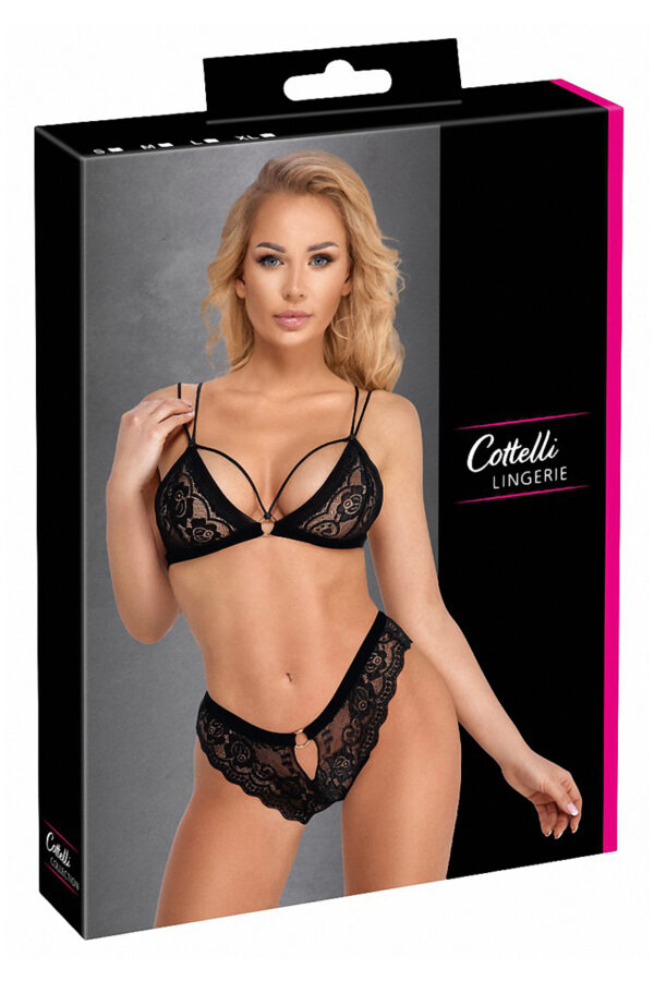 Ensemble coquin noir 2 pièces – Cottelli Lingerie - 94edenstreet.com - sexshop en ligne