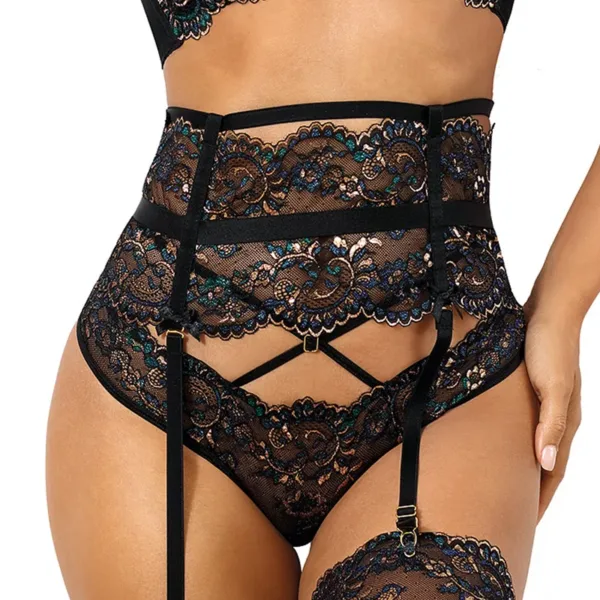 Porte-jarretelles dentelle Noir V-10362 – Axami