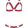 Ensemble string ouvert et seins nus bordeaux - Cottelli Lingerie – Image 2