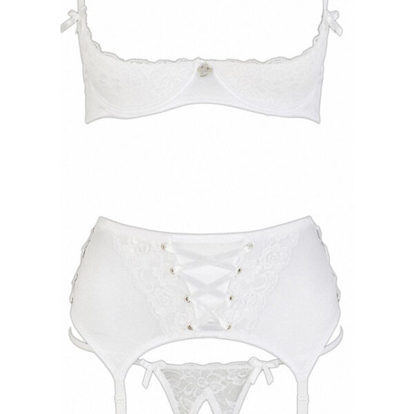 Ensemble lingerie 3 pièces ouvert blanc – Cottelli Lingerie