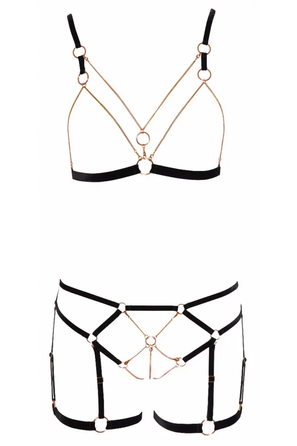 Ensemble harnais bijoux 2 pièces – Cotelli Lingerie - 94edenstreet.com - sexshop en ligne