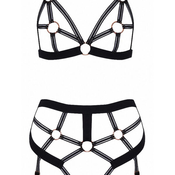 Set lingerie BDSM harnais noir – Cotelli Lingerie