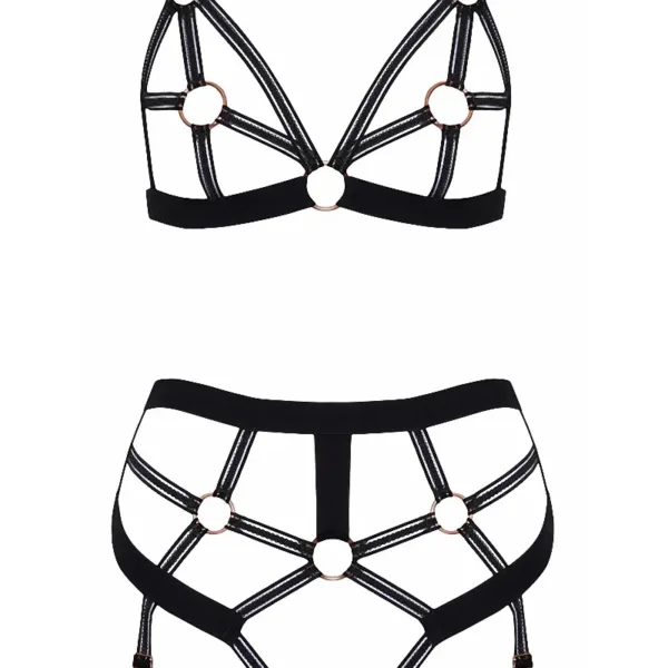 Set lingerie BDSM harnais noir – Cotelli Lingerie