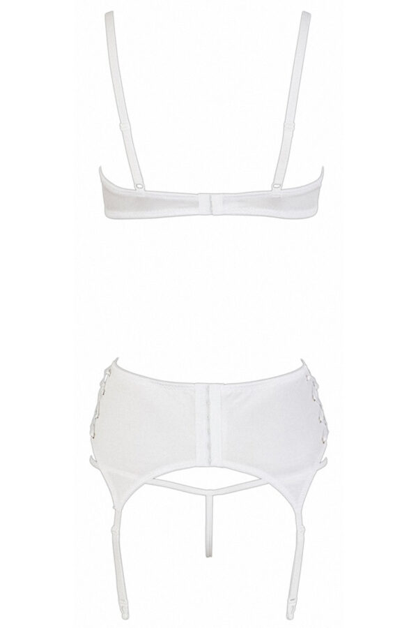 Ensemble lingerie 3 pièces ouvert blanc - Cottelli Lingerie – Image 3