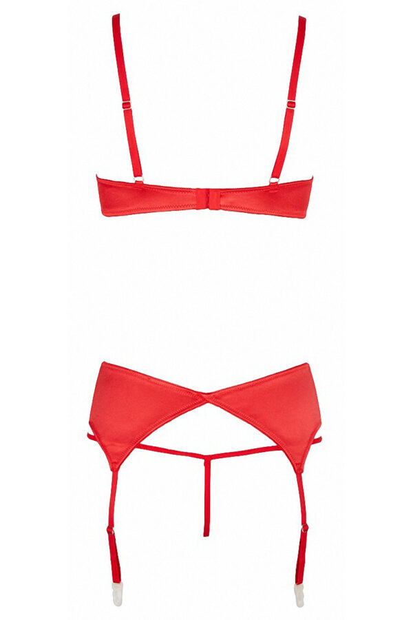 Ensemble lingerie 3 pièces ouvert rouge - Cottelli Lingerie – Image 3