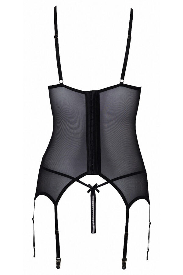 Guêpière seins nus et string ouvert résille et perles - Cottelli Lingerie – Image 3