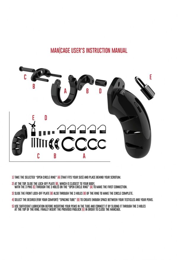 Cage de chasteté 11,5cm ManCage 03 noir - 94edenstreet.com - sexshop en ligne
