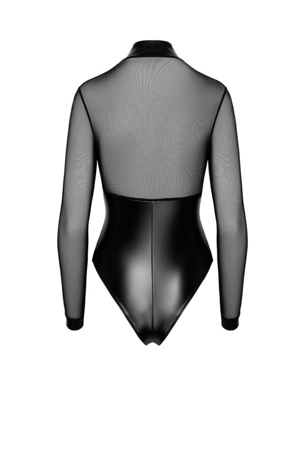 Body Edge zippé avec anneaux F321 wetlook et tulle – Image 4