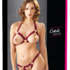 Ensemble string ouvert et seins nus bordeaux - Cottelli Lingerie – Image 4