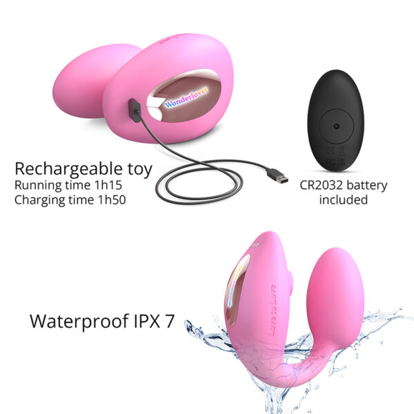 Double stimulateur Wonderlover rose – Love to Love