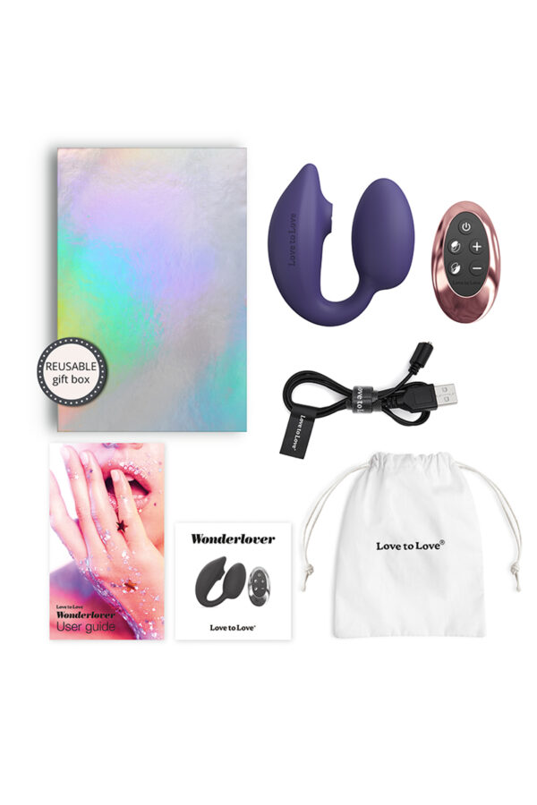 Double stimulateur Wonderlover violet – Love to Love - 94edenstreet.com - sexshop en ligne