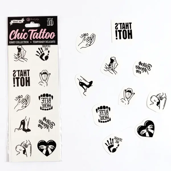 10 tatouages temporaires Kinky Collection – Secret Play