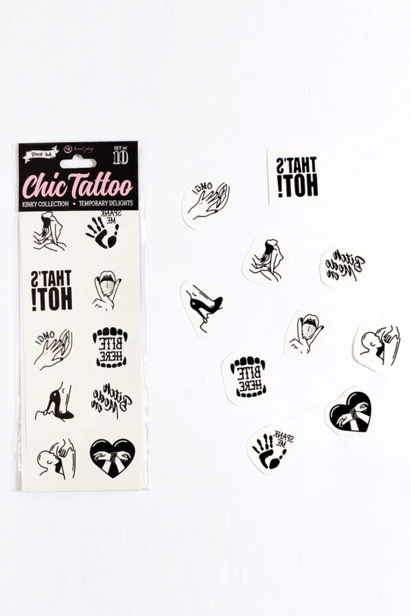 10 tatouages temporaires Kinky Collection – Secret Play - 94edenstreet.com - sexshop en ligne