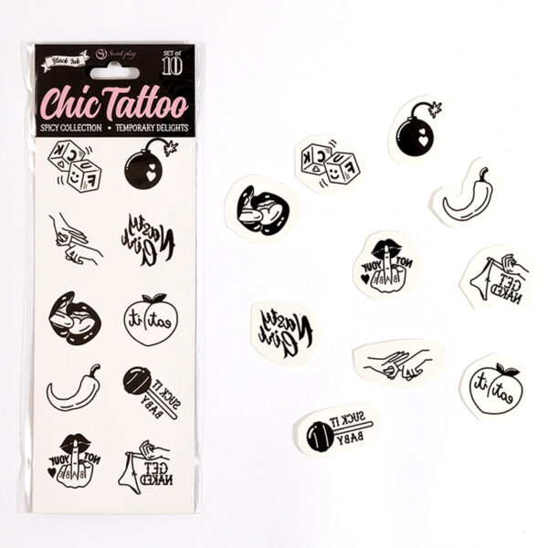 10 tatouages temporaires Spicy Collection – Secret Play
