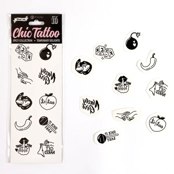 10 tatouages temporaires Spicy Collection – Secret Play