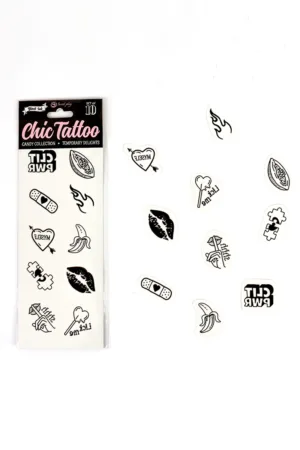 10 tatouages temporaires Candy Collection – Secret Play - 94edenstreet.com - sexshop en ligne
