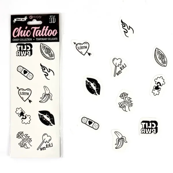10 tatouages temporaires Candy Collection – Secret Play