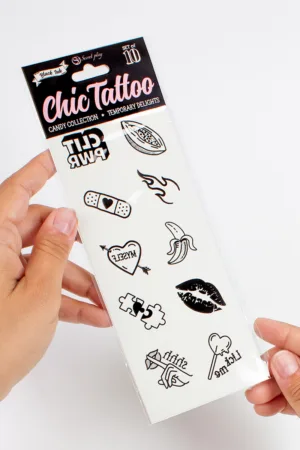 10 tatouages temporaires Candy Collection – Secret Play - 94edenstreet.com - sexshop en ligne