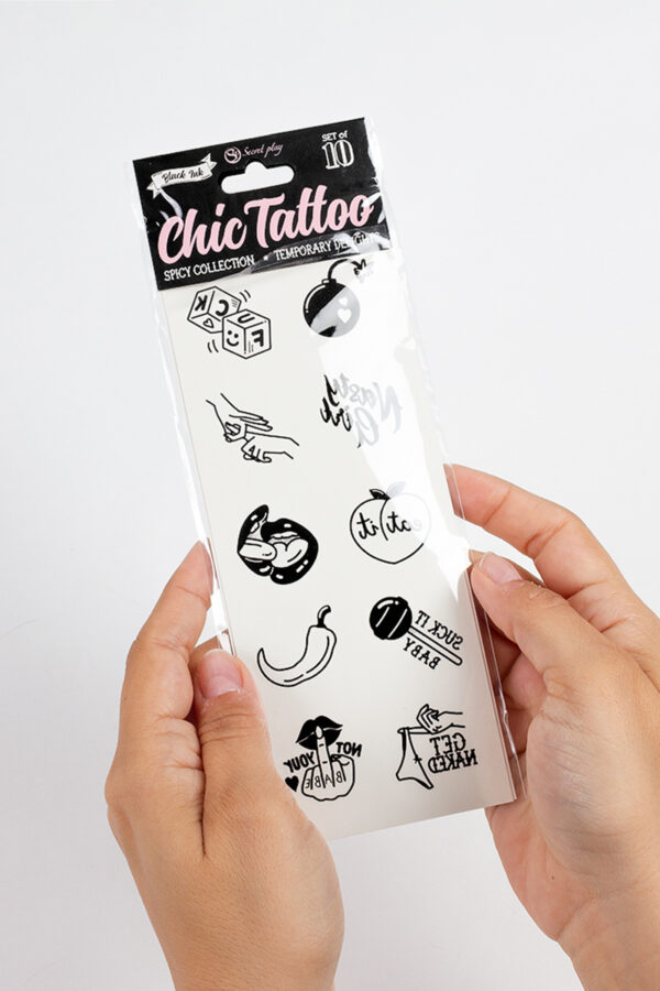 10 tatouages temporaires Spicy Collection – Secret Play - 94edenstreet.com - sexshop en ligne