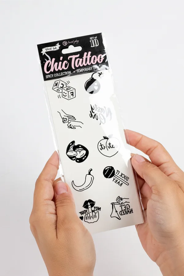 10 tatouages temporaires Spicy Collection – Secret Play - 94edenstreet.com - sexshop en ligne