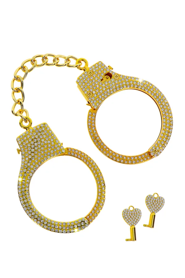 Menottes dorées et strass – Taboom Bondage - 94edenstreet.com - sexshop en ligne