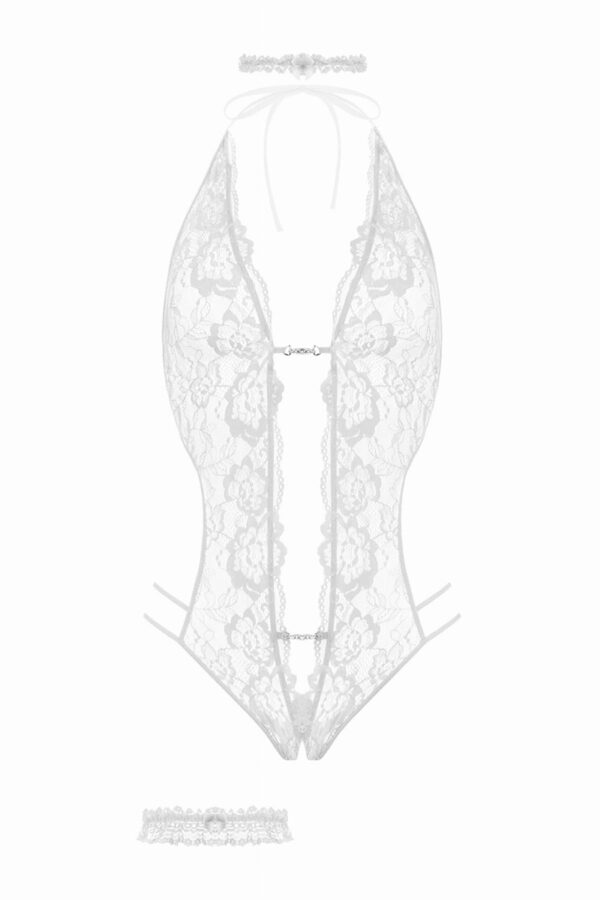 Ensemble body ouvert Renee blanc - Christine – Image 3
