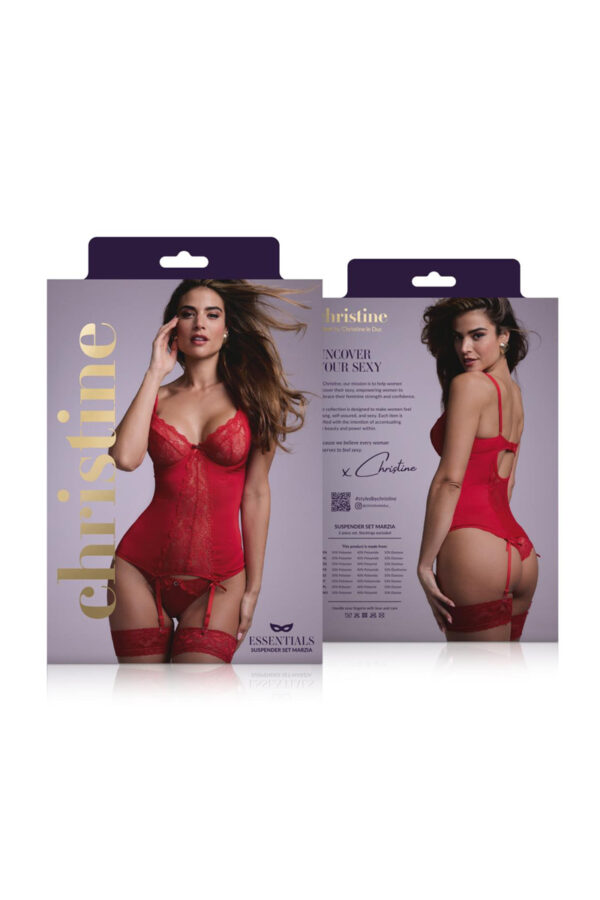 Ensemble 2 pièces Marzia Rouge – Christine - 94edenstreet.com - sexshop en ligne