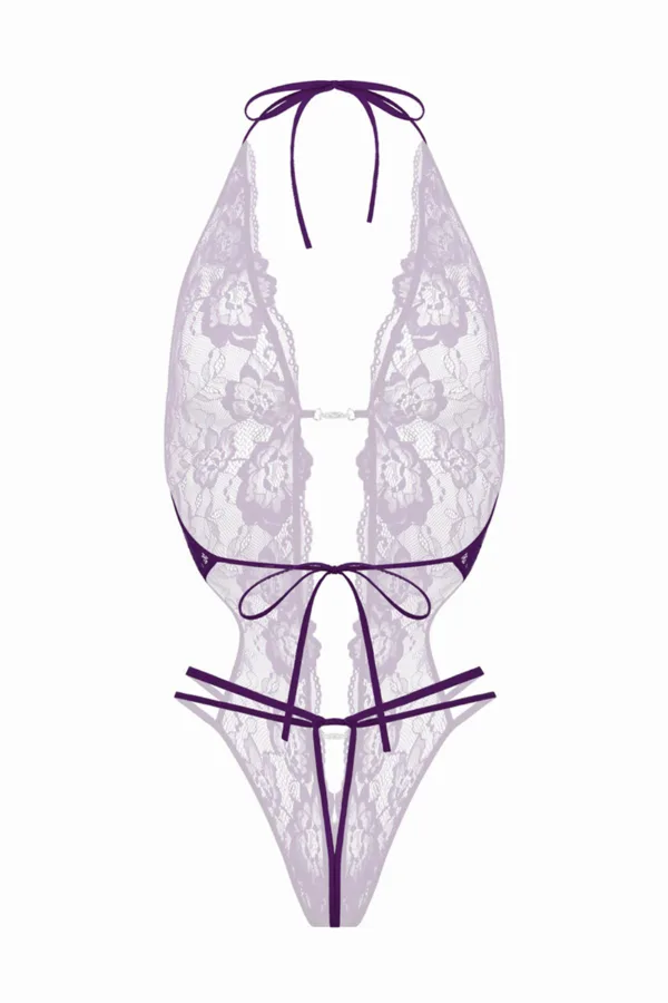 Body string ouvert Renee violet – Christine - 94edenstreet.com - sexshop en ligne