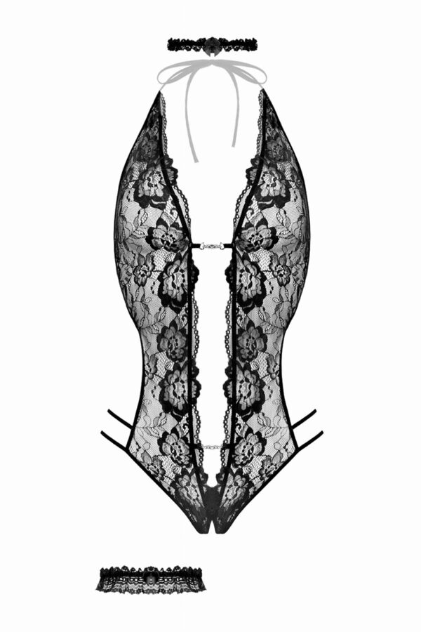 Ensemble body ouvert Renee noir - Christine – Image 3