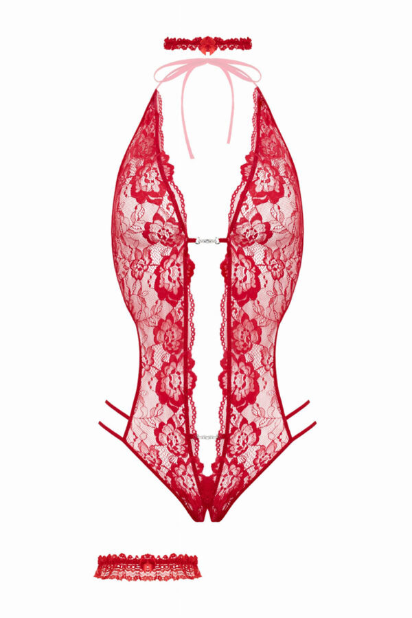 Ensemble body ouvert Renee rouge – Christine - 94edenstreet.com - sexshop en ligne
