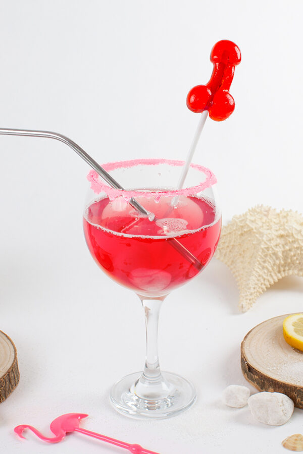 Sucette pénis daiquiri fraise avec alcool - 94edenstreet.com - sexshop en ligne