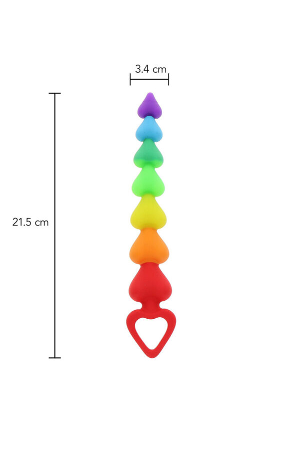 Stimulateur anal Rainbow Heart Beads – Toyjoy - 94edenstreet.com - sexshop en ligne