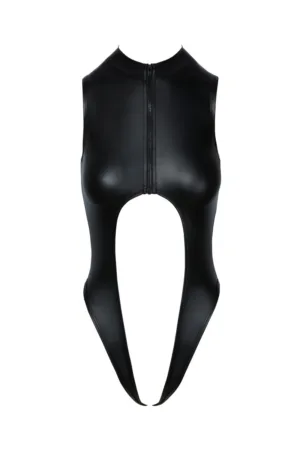 Body noir ouvert à l’entrejambe – Cotelli Lingerie - 94edenstreet.com - sexshop en ligne