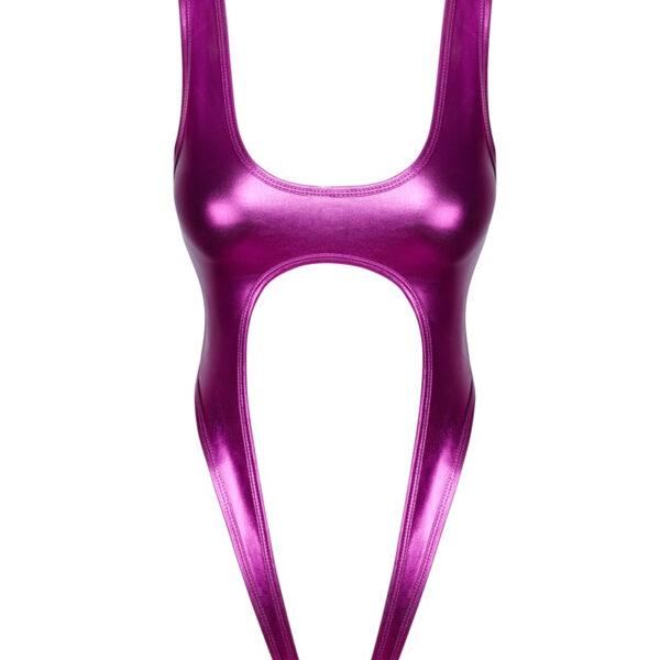 Body rose métallisé ouvert à l’entrejambe – Cotelli Lingerie