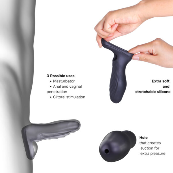 Gaine de pénis 3 en 1 Ryzer Black Plum – Man Wan