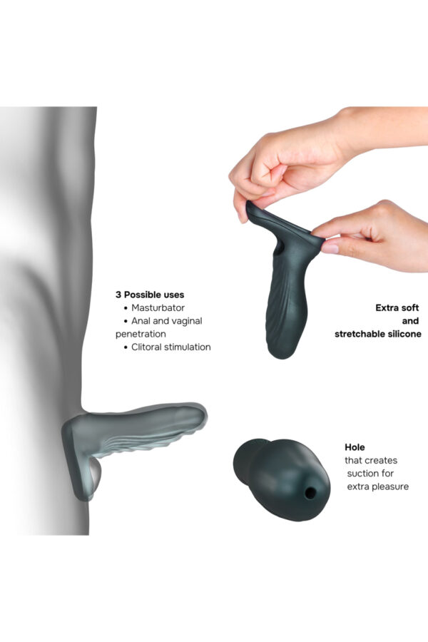 Gaine de pénis 3 en 1 Ryzer Pine Grey - Man Wan – Image 2