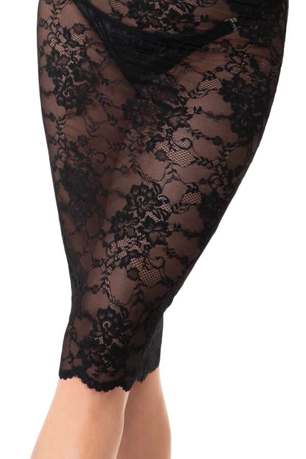 Robe mi-longue Nocturne F338 en dentelle - 94edenstreet.com - sexshop en ligne
