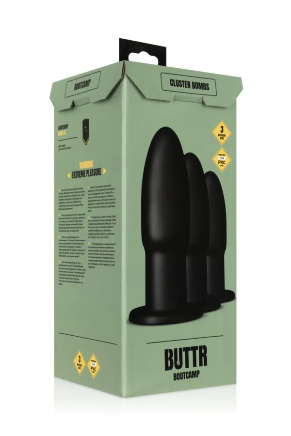 Kit entrainement anal 3 plugs Cluster Bombs – Buttr - 94edenstreet.com - sexshop en ligne