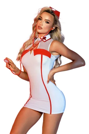 Costume infirmière sexy 4 pièces - 94edenstreet.com - sexshop en ligne