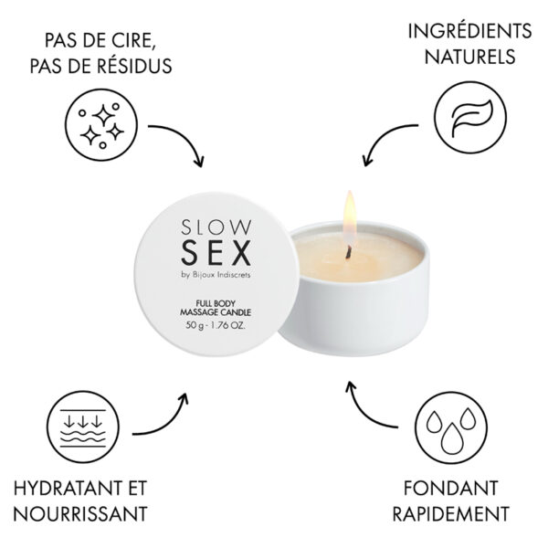 Bougie de massage Slow Sex 50g – Bijoux Indiscrets