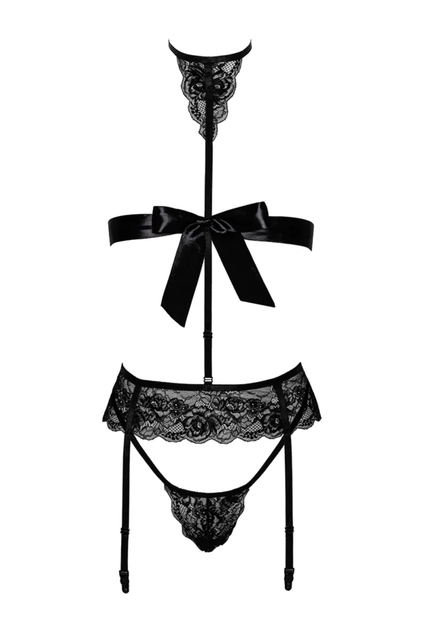 Ensemble Bondage Black Set 4 pièces Kiss 244 – Kissable - 94edenstreet.com - sexshop en ligne