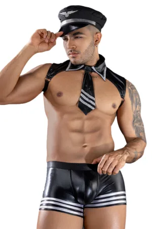 Costume commandant de bord sexy 4 pièces - 94edenstreet.com - sexshop en ligne