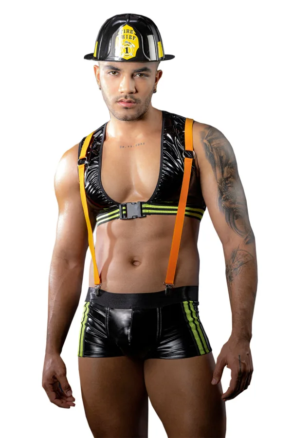 Costume pompier sexy 4 pièces – J Lingerie - 94edenstreet.com - sexshop en ligne