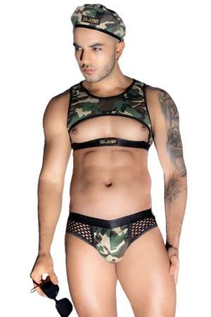 Tenue militaire sexy 4 pièces – J Lingerie - 94edenstreet.com - sexshop en ligne