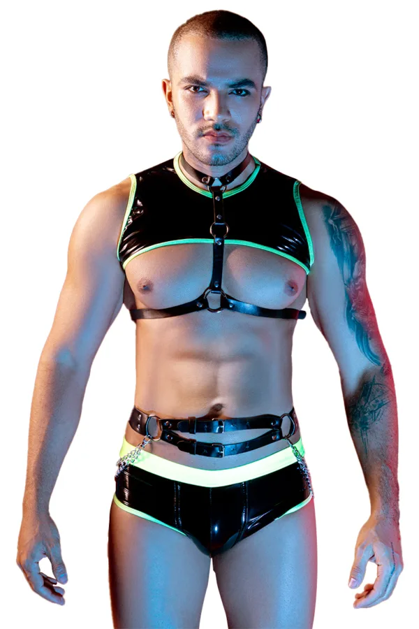 Ensemble sexy fluo 4 pièces – J Lingerie - 94edenstreet.com - sexshop en ligne