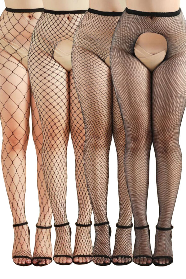 Pack 4 collants ouverts résille - 94edenstreet.com - sexshop en ligne