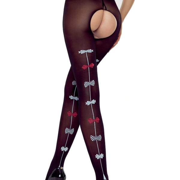 Collants ouverts TI026 20 deniers – noir