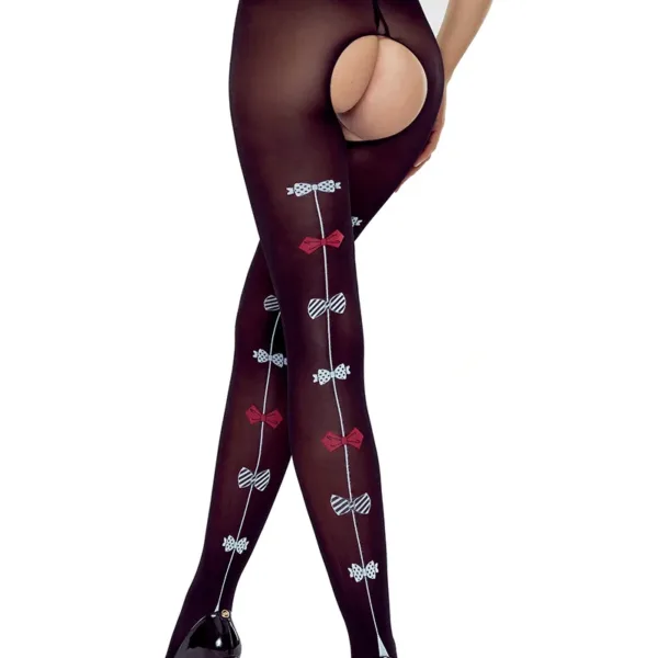 Collants ouverts TI026 20 deniers – noir