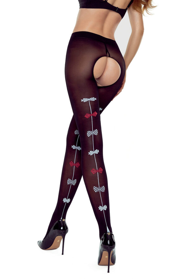 Collants ouverts TI026 20 deniers - noir – Image 2